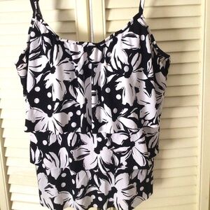 Tankini swim top with 3 ruffles in size 14.